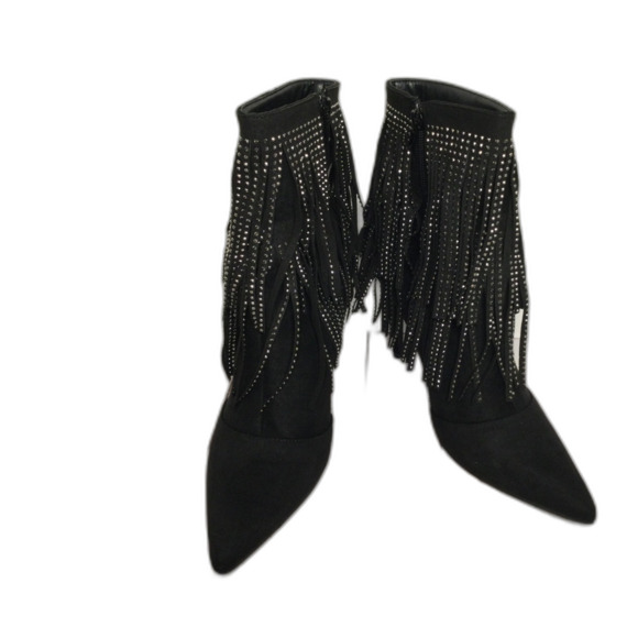 Azalea Wang Profile Black Boots Sz 10 - Picture 3 of 5